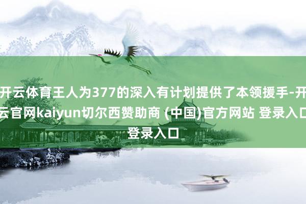 开云体育王人为377的深入有计划提供了本领援手-开云官网kaiyun切尔西赞助商 (中国)官方网站 登录入口