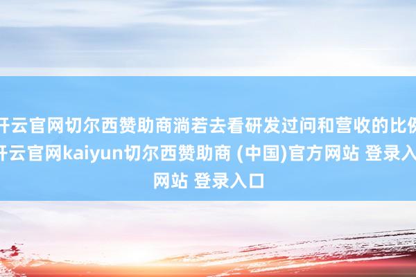 开云官网切尔西赞助商淌若去看研发过问和营收的比例-开云官网kaiyun切尔西赞助商 (中国)官方网站 登录入口