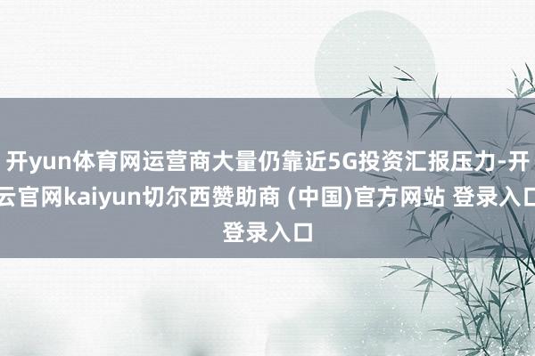开yun体育网运营商大量仍靠近5G投资汇报压力-开云官网kaiyun切尔西赞助商 (中国)官方网站 登录入口