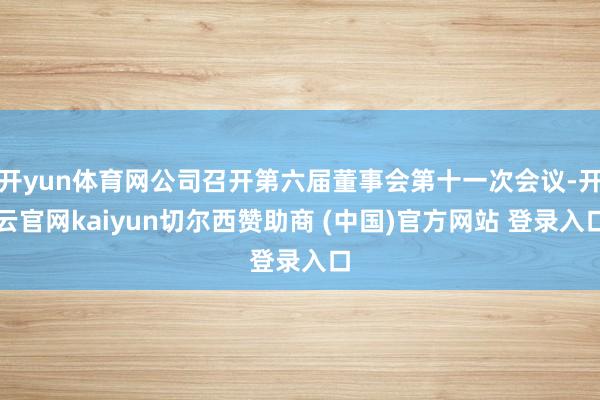 开yun体育网公司召开第六届董事会第十一次会议-开云官网kaiyun切尔西赞助商 (中国)官方网站 登录入口